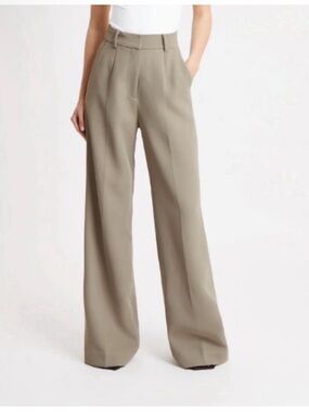 Boa. Because of Alice Straight Leg Wool Blend Trousers in Oak Tan NWT M